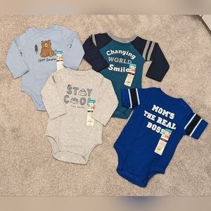 ⭐ NWT- Garanimals - Pack of 4- Baby Boy- Onesies- 12 Months NWT